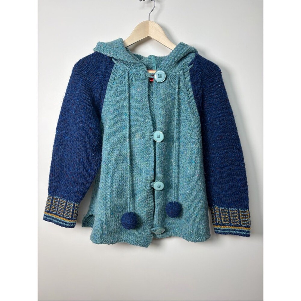 VINTAGE- 100% Wool Colorblock Irish Hoodie Sweater